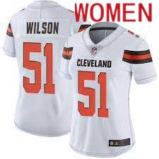Women Cleveland Browns 51 Mack Wilson Nike White Game NFL Jersey